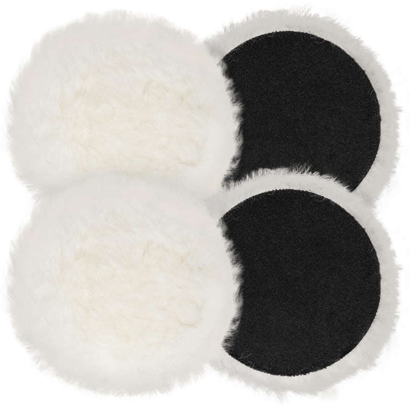 [Australia - AusPower] - Polishing Attachment Compatible with Bosch Random Orbital Sander, BESPOTCL 4 Pieces 125 mm Lambswool Polishing Pads Polishing Pads Polishing Hoods for Random Orbital Sanders with Velcro for Car, Car 4 pcs 