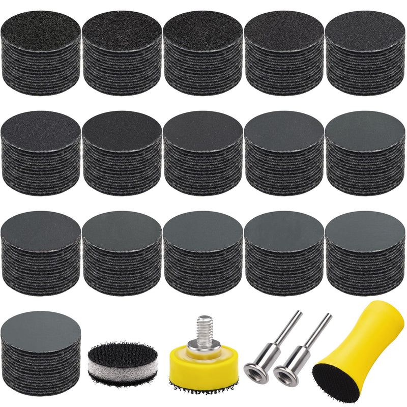 [Australia - AusPower] - SIQUK Pack of 240 Sanding Discs 25 mm Velcro with 1/8 Inch Shank Wet Dry Sandpaper Round Sanding Pads Grit 60-10000 Sandpaper for Car Polishing Wood Metal 1 inch 