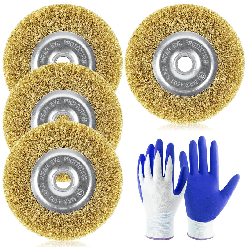 [Australia - AusPower] - Joint Brush Brass Brush Steel Brush 4 Pieces Compatible with Gloria Multibrush and Other Wire Brushes Metal Brush Weedbrush Accessories for Gloria Joint Cleaner of Weeds Moss Stones 