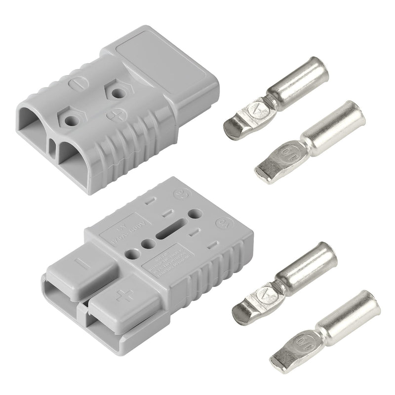 efuturetime Anderson Plug 175A 600V Battery Connector Grey Pack of 2 | Battery Quick Disconnect Plug, High Current Plug for Cars, Caravans, Boats and Solar Systems 175A-Grau