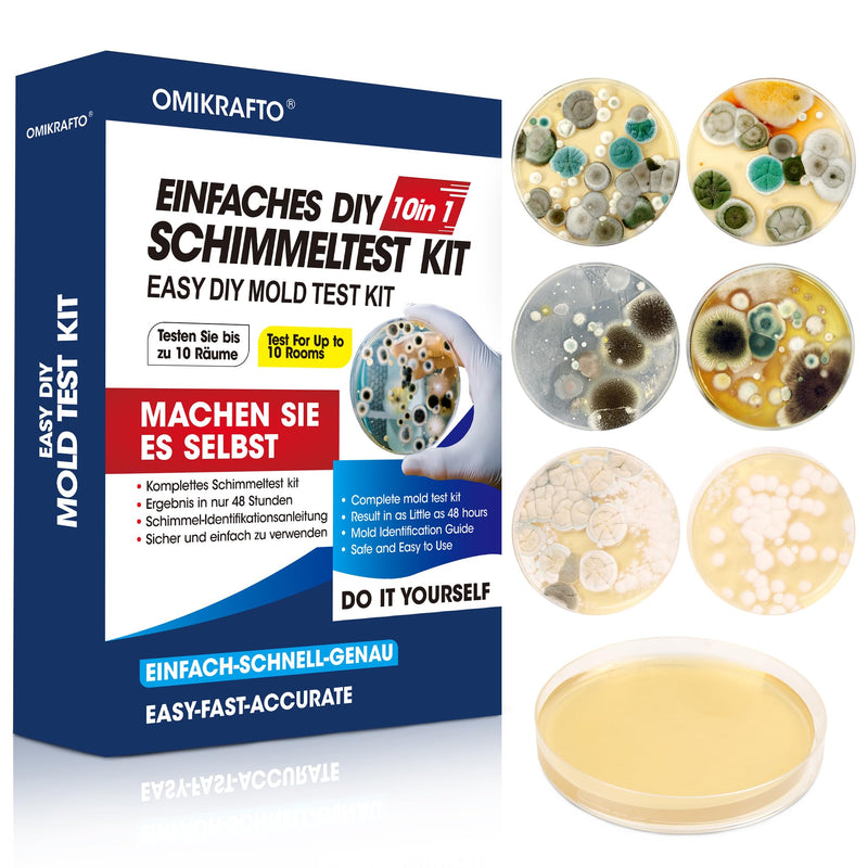 [Australia - AusPower] - Mould Test Kit for Home - Mould Test for 10 Rooms - Mould Quick Test Room Air Kit for Indoor Air Quality - Includes Identification Guide & Instructions 