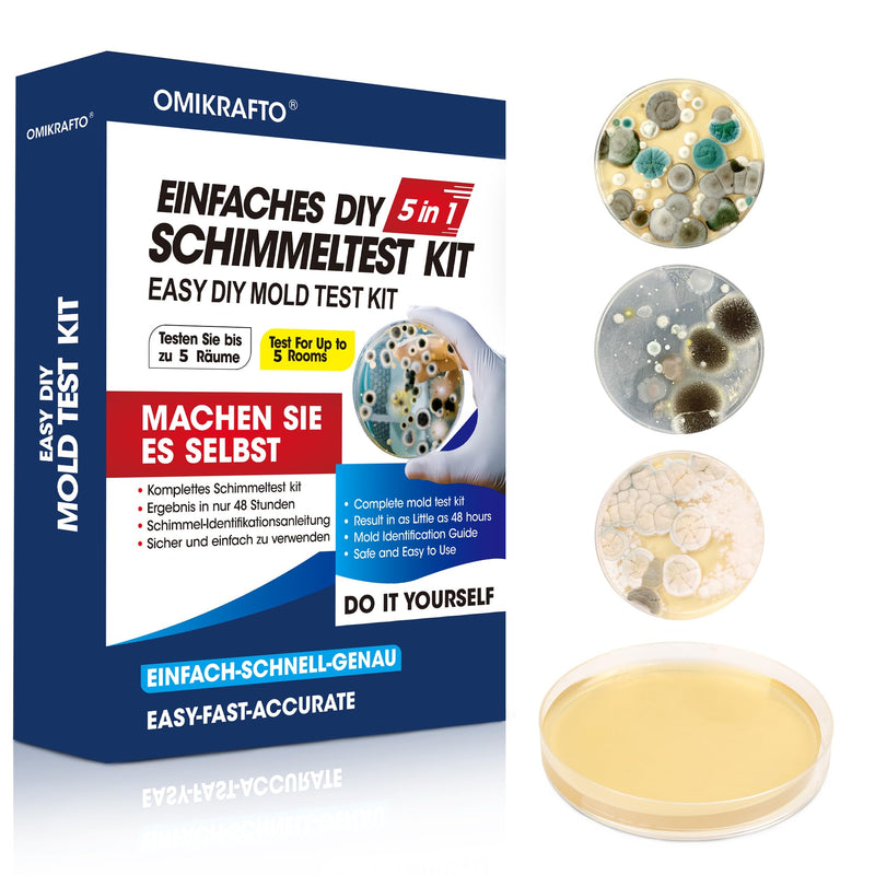 [Australia - AusPower] - Mould Test Kit for Home - Mould Test for 5 Rooms - Mould Quick Test Room Air Kit for Indoor Air Quality - Includes Identification Guide & Instructions 