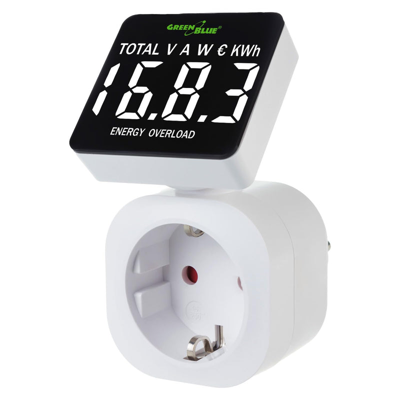 [Australia - AusPower] - Green Blue Electricity Meter, Energy Cost Meter, Digital Wattmeter, Power Consumption Meter, Energy Meter, 16 A Max: 3680 W, Display of Consumed kWh and Energy Costs 