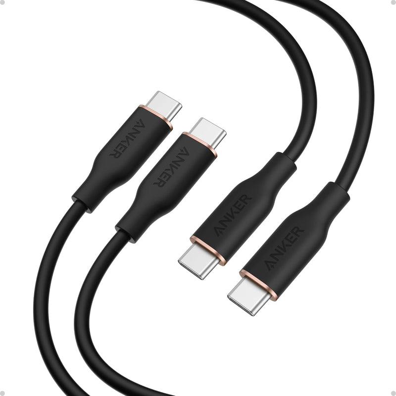 Anker USB C Cable, 240W, USB-C to USB-C Flow Cable (2 Pack) Type C Charger, Fast Charge for iPhone 16 Series, MacBook Pro 2020 and More (USB 2.0, 6ft, Black) | PD 3.0 Ladekabel USB C für iPhone 17 Pro Max/iPhone Air/16/15 Serie, Samsung Galaxy S24/S25,...