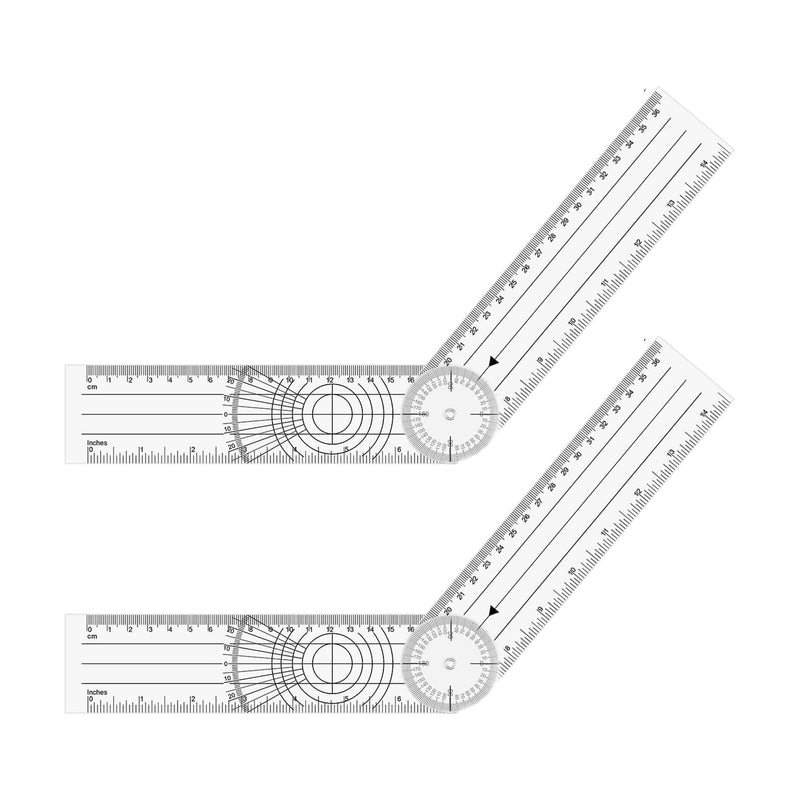 Protractor School Goniometer Physiotherapy, Protractor School, PVC Medical 360° Angle Transparent Joint Knife, Spinal Ruler Angle Ruler for Home Work, Sports Therapy, Doctors, Students, Pack of 2