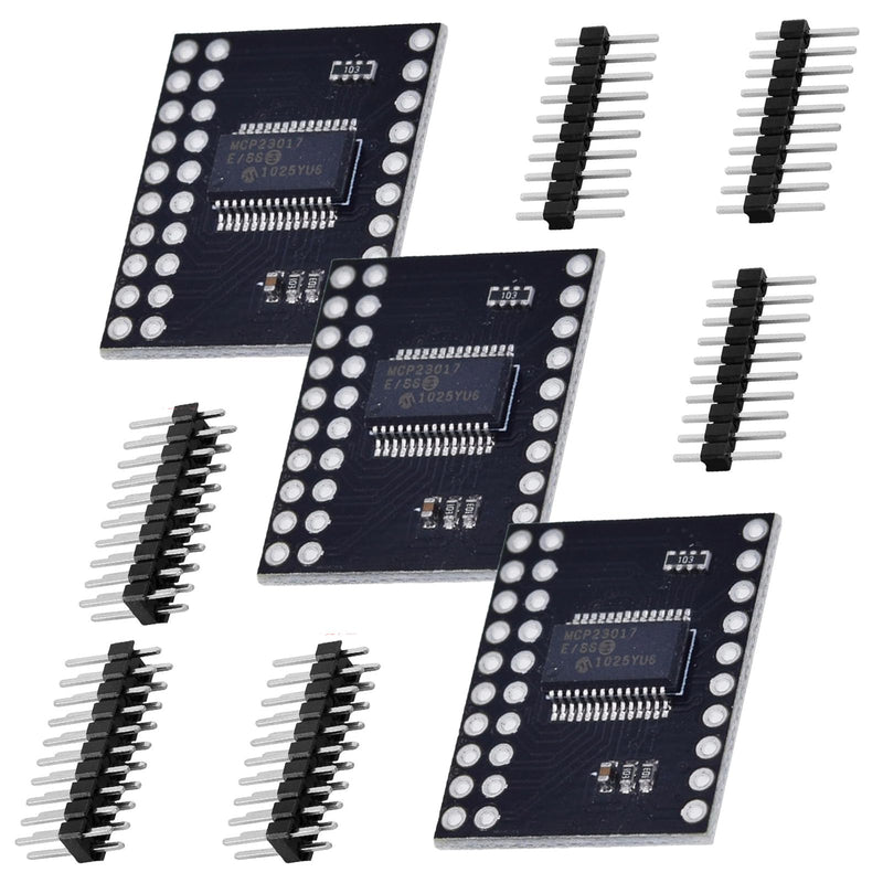 [Australia - AusPower] - MCP23017 I2C CJMCU-2317 Serial Interface 16 Bit I/O Expander Module Port Expander with I2C Serial Interface, High Speed I2C Interface Compatible for Arduino (3) Pack of 3 