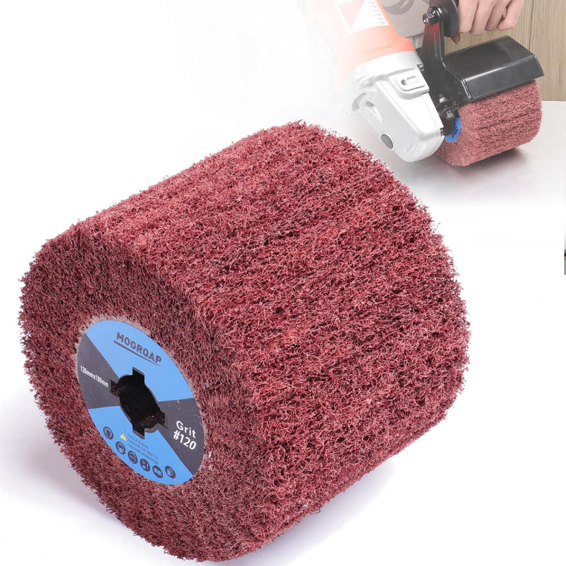 [Australia - AusPower] - MOGRQAP Sanding Roller Brush Grit 120 Sanding Sleeves Sanding Roll Brush Sanding Rollers for Satin Machine Brush Machine Wood Metal Surface Polishing 120 Grit 