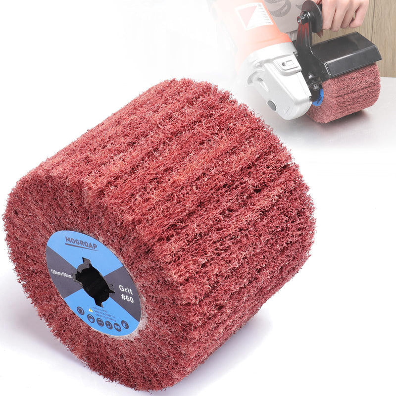 [Australia - AusPower] - MOGRQAP Sanding Roller Brush Grit 60 Sanding Sleeves Sanding Roll Brush Sanding Rollers for Satin Machine Brush Machine Wood Metal Surface Polishing 60 Grit 