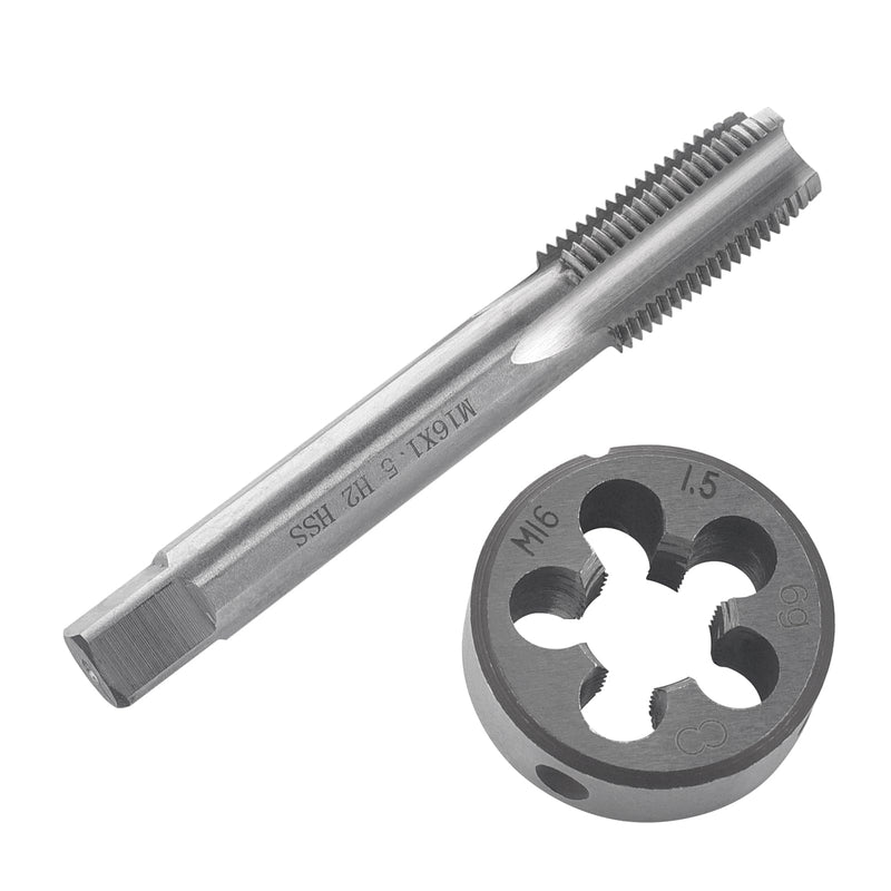 [Australia - AusPower] - Tap and Die Set, M16 x 1.5 mm, HSS Tap and Die Set, Right Thread, Fine Thread Cutter, Straight Fluted Tap Cutter M16*1.5mm 