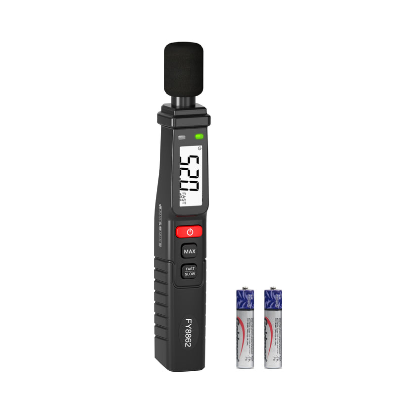 [Australia - AusPower] - Decibel Meter, Sound Level Meter, Portable, Digital SPL Meter 30-130dB with A Weighted, Fast/Slow Mode, Max Data Hold, Clip-on Ultralight Noise Meter for Home, Factory, Classroom, Office 