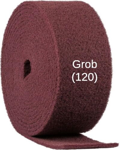 Contura Sanding Fleece Roll 1000 mm Sanding Mat Coarse - 120 Grit Sandpaper Stainless Steel Wood Metal Paint 100 x 10 cm