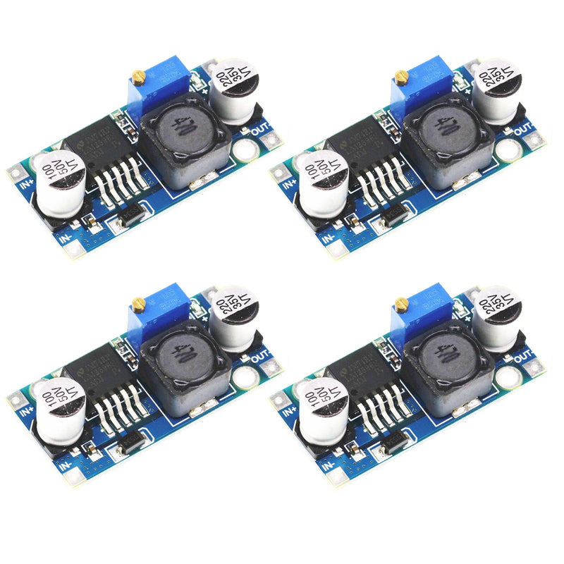 Step Down Converter, Buck Converter, Step Down Converter Module, Power Supply Down Module, for Lighting, Drones and Aerial Photography, DC-DC 3A, 3.2-35V to 1.25-35V, Pack of 4