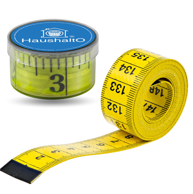 [Australia - AusPower] - 2 in 1 - Tape Measure 150 cm - Precise Measurement - Tailor's Tape Measure cm + Inch Tape Measure - Storage Box yellow 