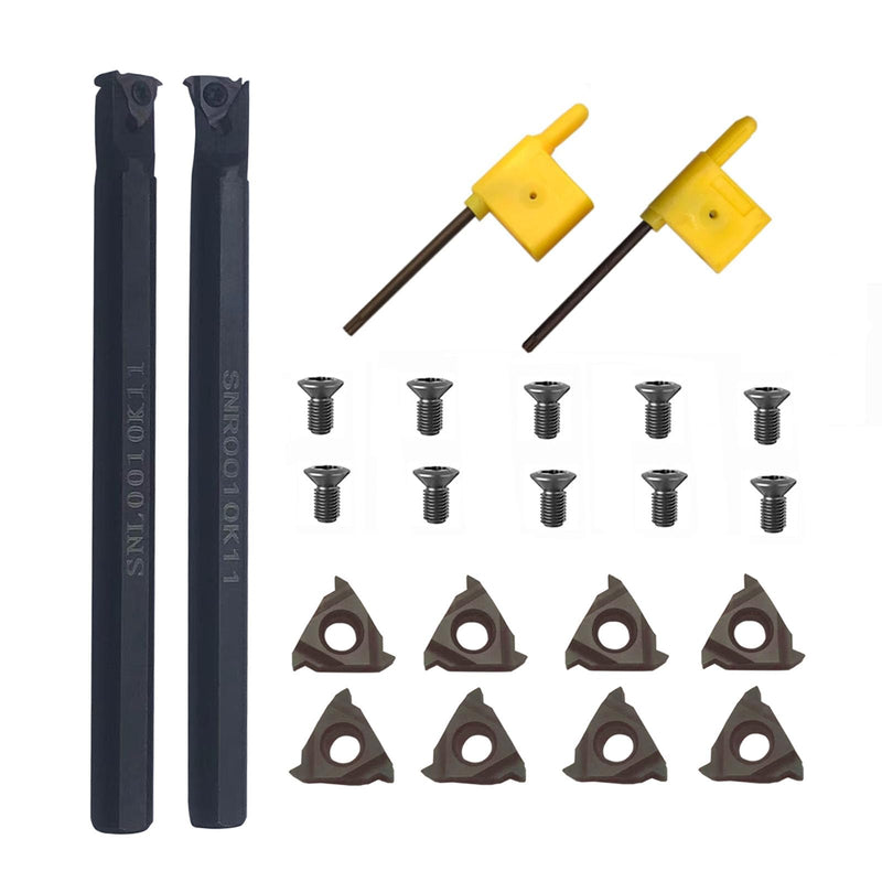 [Australia - AusPower] - 24pcs Rotary Thread Tool Female Thread Tool Holder SNL0010K11 SNR0010K11 Thread Inserts 11ER AG60 11IR AG60 Thread Cutting Inserts for Drill Rod Holder 
