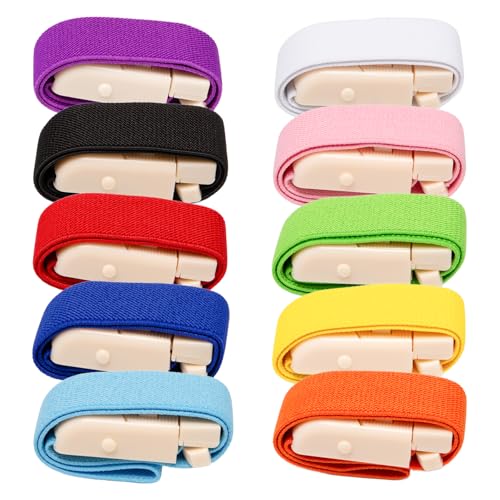 Pack of 10 Vein Stays with Release Buckle Storage Hose | for Camping, Hiking, Combat, Mountaineering, Outdoor Sports, Tourniquet for Blood Sampling, Highly Flexible, Tourniquet Venous Constrictor for Blood Sampling