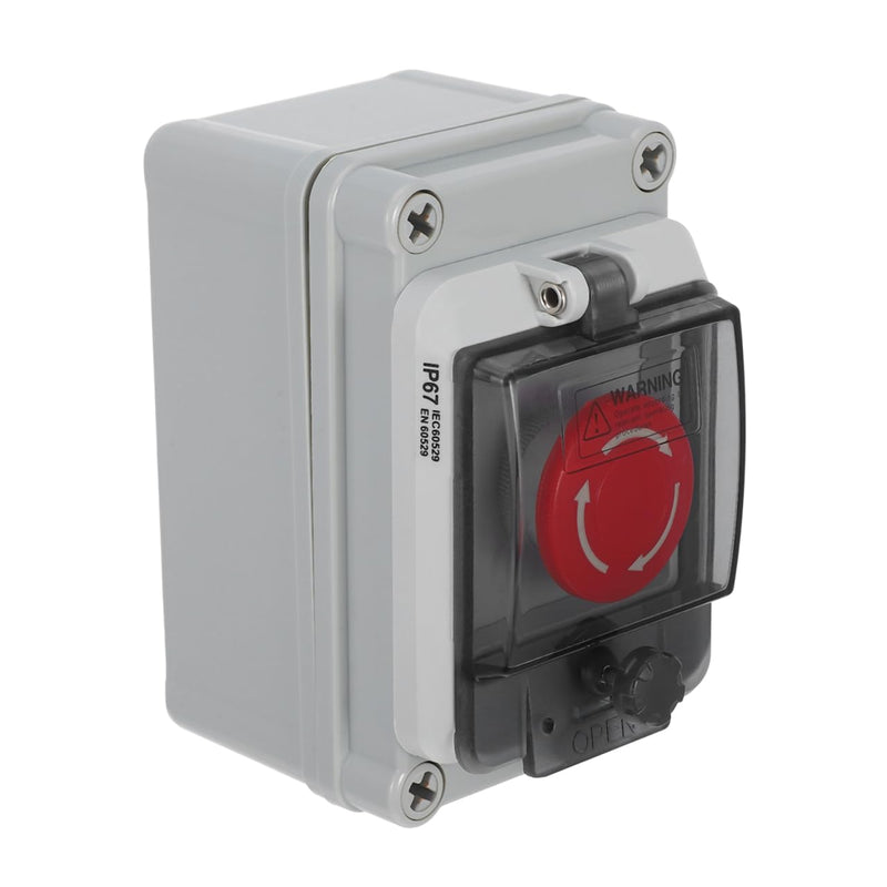 [Australia - AusPower] - SOLUSTRE Waterproof switch box with emergency stop button and control button for outdoor use, multifunctional push button for emergency stop and start, easy installation, robust materials 