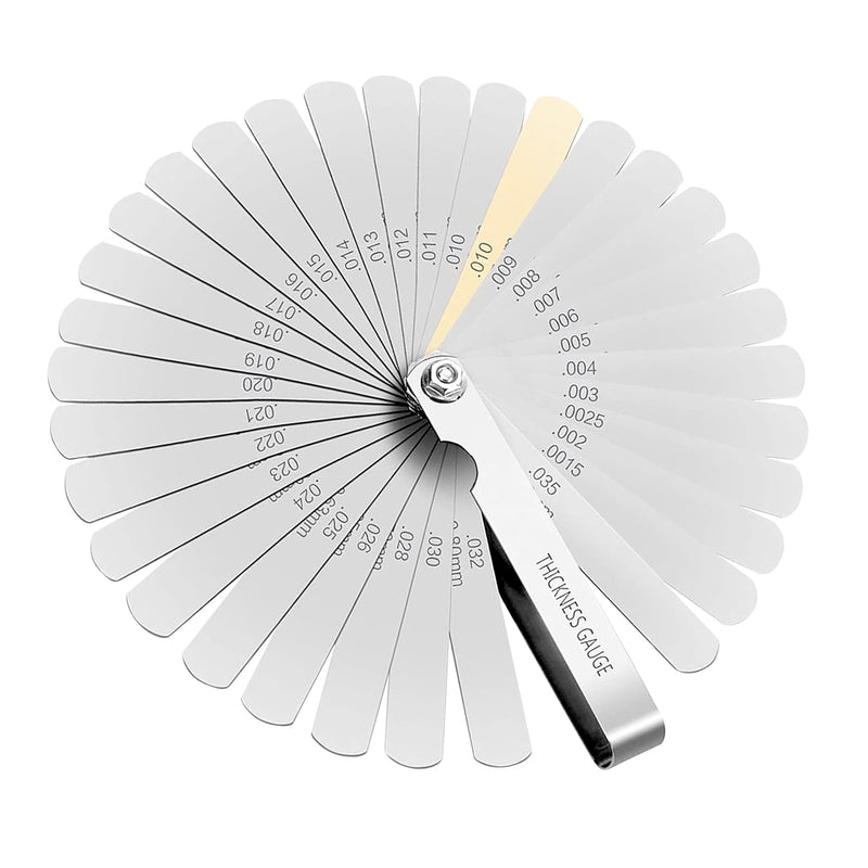 [Australia - AusPower] - 32 Blades Feeler Gauge AYWHP Stainless Steel Feeler Gauge Valve Gauge Spacer Gauge 0.04-0.88mm Thread Gauge Rangefinder Pad Metric Measuring Tool for Measuring Crack Width/Thickness 