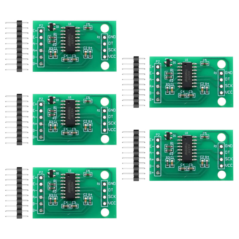 [Australia - AusPower] - HX711 Weighing Sensor Module Binghe Pack of 5 HX711 Pressure Sensor Module 24 Bit A/D Precision HX711 Load Cell Module High Precision Weighing Sensor Module Compatible with Arduino 