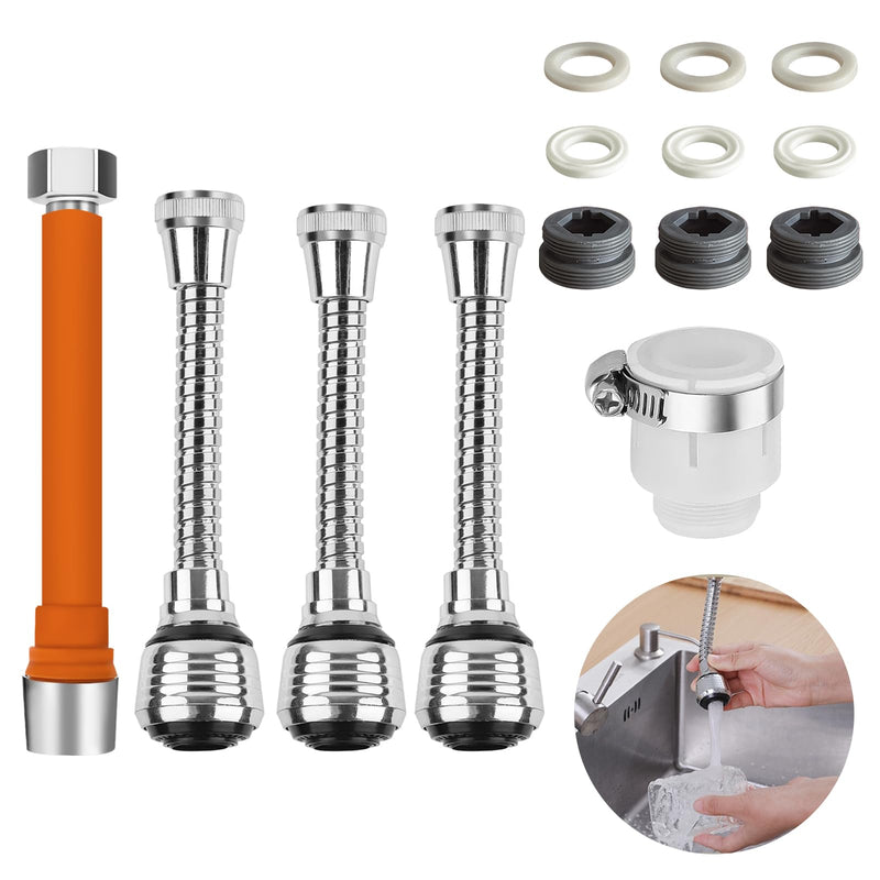 [Australia - AusPower] - Tap Hose Aerator, Aerator for Taps with Hose, 360 Degree Swivel Tap Aerator, Flexible Tap Aerator, Aerator Tap Extension for Kitchen Sink 