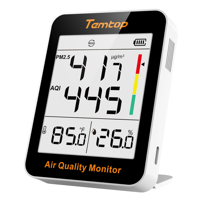 [Australia - AusPower] - Temtop S1-UP Air Quality Meter PM2.5, AQI, Temperature and Humidity, Ultra Long Battery Life of 100 Days, Ideal for Home and Office S1-up(Extended Standby) 