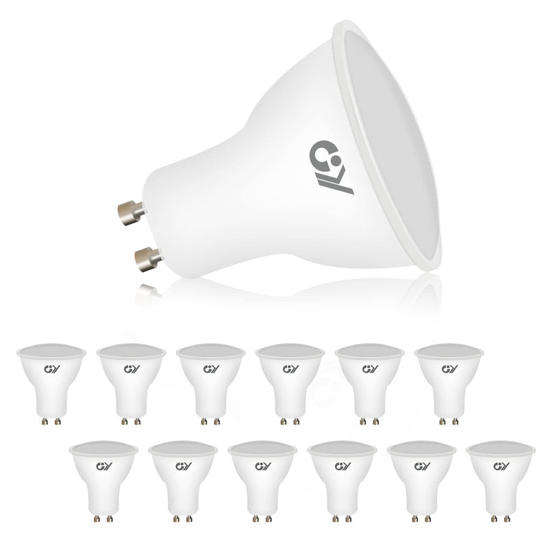 [Australia - AusPower] - GY GU10 LED Cool White Bulb, 8 W, 6500 K, 800 Lumens, Cool White Bulbs, Replaces 80 W Bulbs, 120° Beam Angle Reflector, Not Dimmable, Pack of 12 8w-6500k 12 Stück (1er Pack) 
