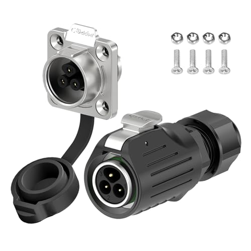 EW-LP16 Waterproof Industrial Plug IP68 Quick Plug Aviation Connector Anti-Interference Round Plug Quick Release Connector M16 2-9 Pin Flange Connector (3 Pin) 3 Pin Flange socket/metal