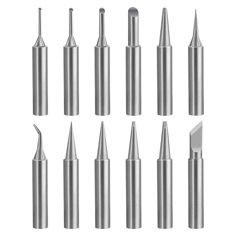 900M Soldering Tips, Pack of 12, Soldering Iron Tips Set | Welding Soldering Tips for Soldering Stations, Replacement Welding Equipment Accessories