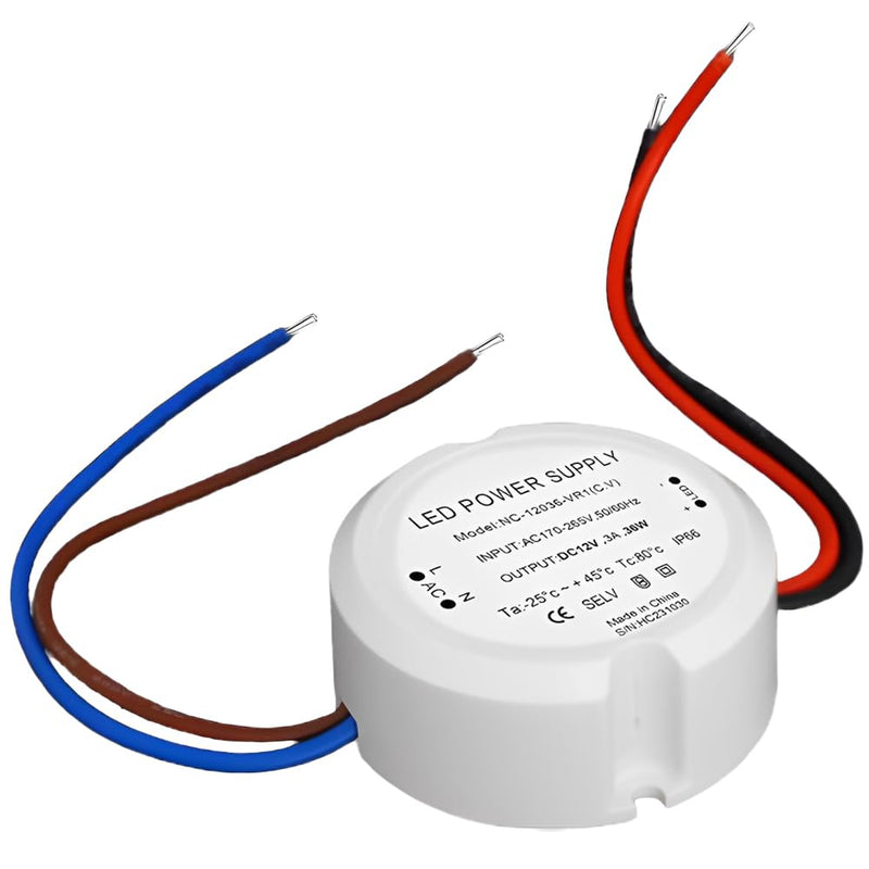 [Australia - AusPower] - KUWUNG LED Transformer 12 V 36 W 3 A, Transformer 230 V to 12 V, LED Power Supply Driver Power Supply, Mini Power Supply 12 V, Mini Ultra Thin IP66 Driver for Lamps 