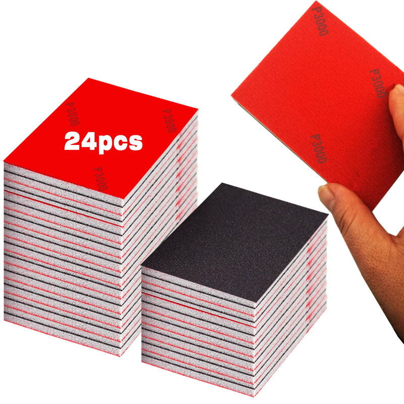 [Australia - AusPower] - YFLeomry Sanding Sponge Set of 24 Sanding Sponges Grit P180-P4000 Sanding Block Wet Sanding Sponge Sanding Pad Wet Dry Sandpaper for Wood Metal Paint Furniture Polishing Model Making Mix Grit-24pcs 