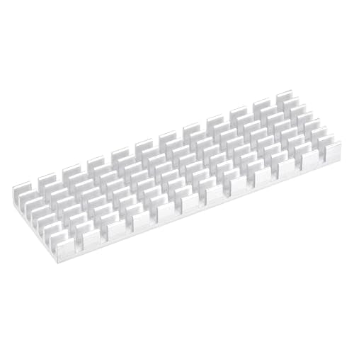 QUARKZMAN M.2 2280 NVMe SSD Heatsink Cooler with Aluminum Alloy Thermal Pad for PC, 70 x 22 x 6 mm, White