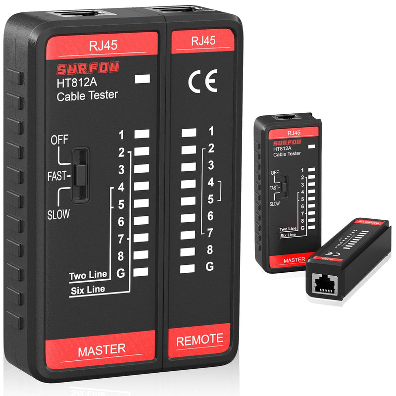 [Australia - AusPower] - SURFOU LAN Tester Network Cable Tester, RJ45 Network Tester for Cat7 Cat6 Cat Cable, Network Cable Tester, Ethernet Network Cable Tester, Network Cable Tester, Internet LAN Cable Tester 