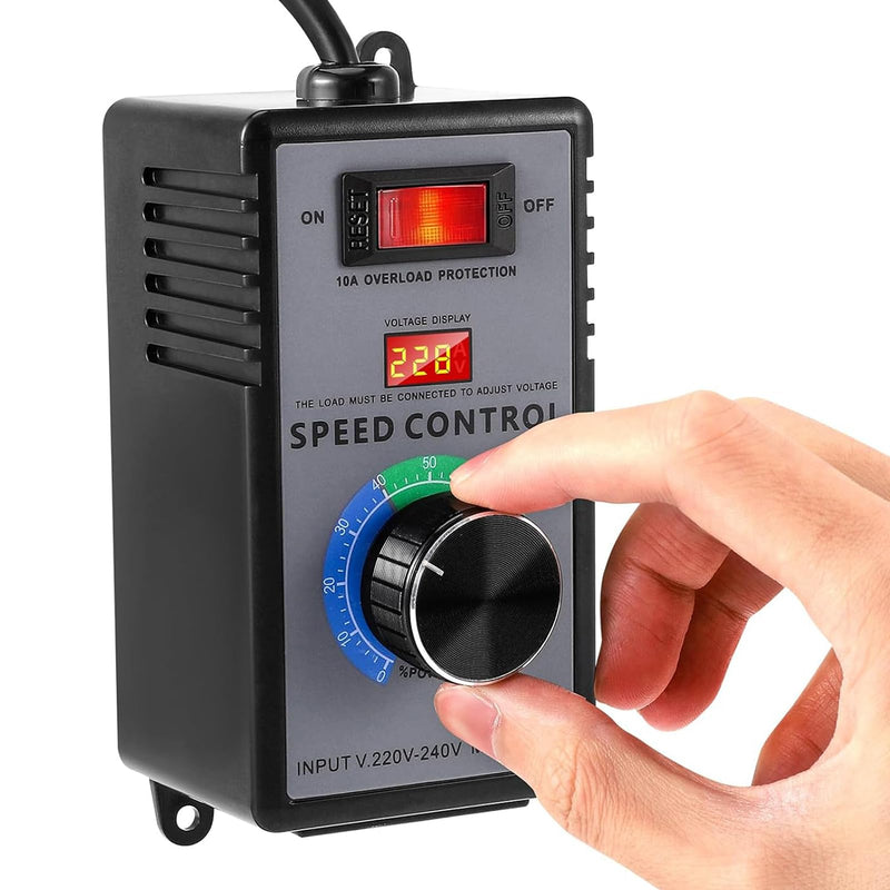 [Australia - AusPower] - SiRyder Speed Controller 230 V, 10 A Speed Controller with Overload Protection for Fan Speed Controller, Dimmer, Angle Grinder, Ban, Voltage Regulator Adjustable AC 220 V 4000 W 