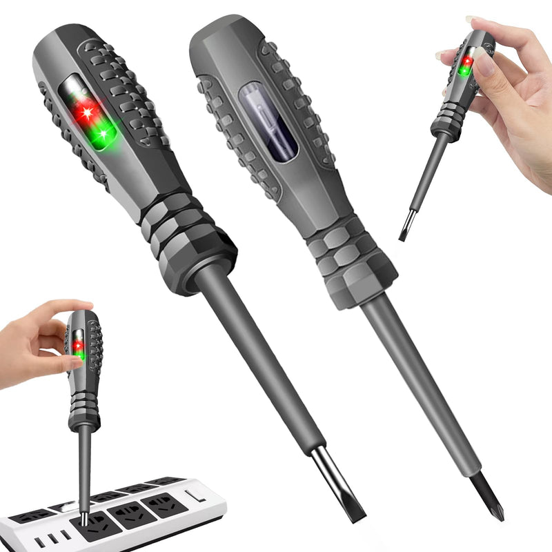 [Australia - AusPower] - 2-in-1 Screwdriver with Strong Torque and Magnet, 2 Pieces Voltage Tester Screwdriver, Phase Tester Screwdriver, Electrician Screwdriver, Power Tester Screwdriver Test Screwdriver 