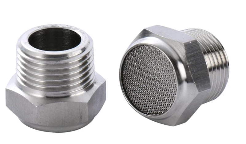 Pneumatic Silencer VA Stainless Steel 1/2 Inch Compressed Air Damper V2A 1.4301 Short Design 1/2" short