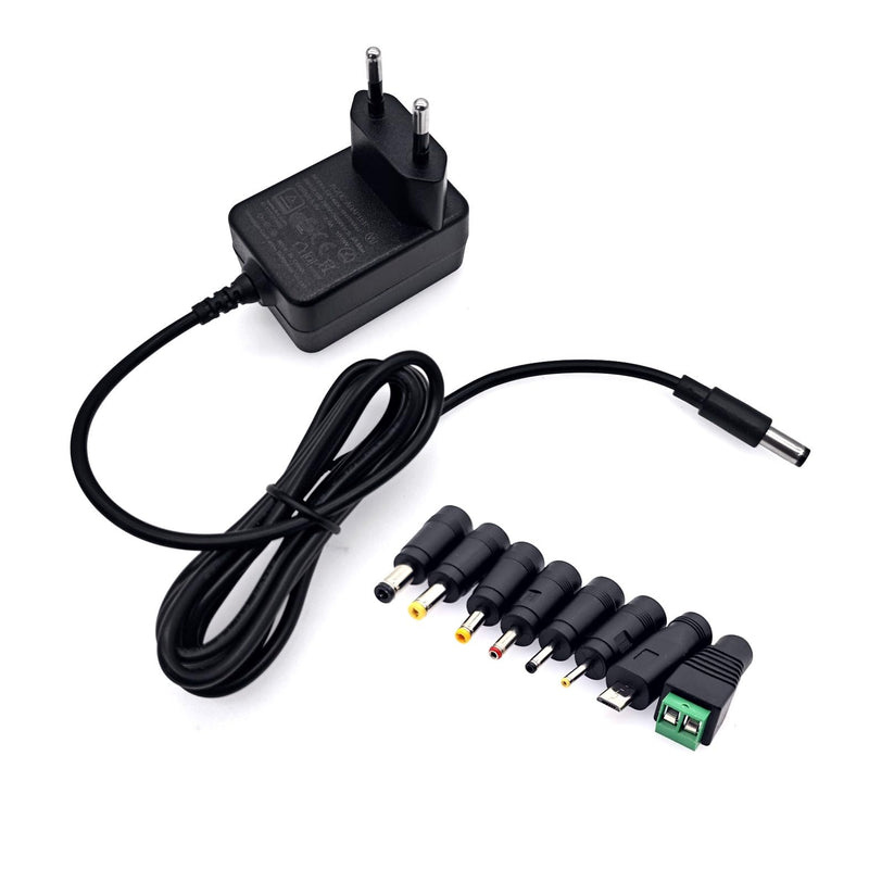 [Australia - AusPower] - JZK AC 100-240V to DC 5V 2A Power Supply Converter Transformer Charger with 8 DC Plug Adapters Replacement 5V 0.5A 500mA 1A 1.5A 2000mA for CCTV Cameras, LED Light Strips, TV Box 