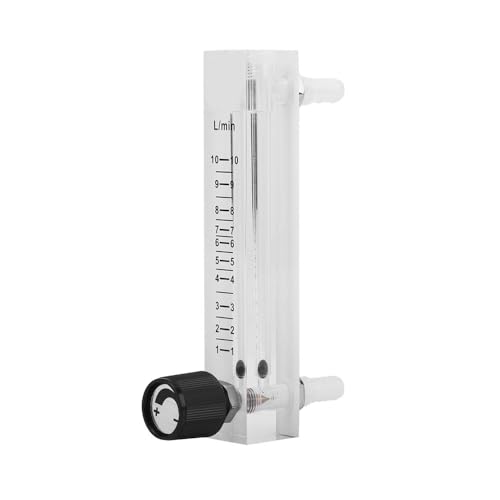 LZQ-7 Flow Meter with Control Valve, 1-10L/min Flow Meter for Unidirectional Measurement of Gas Oxygen Airflow with 8mm Barbed for Industrial Applications