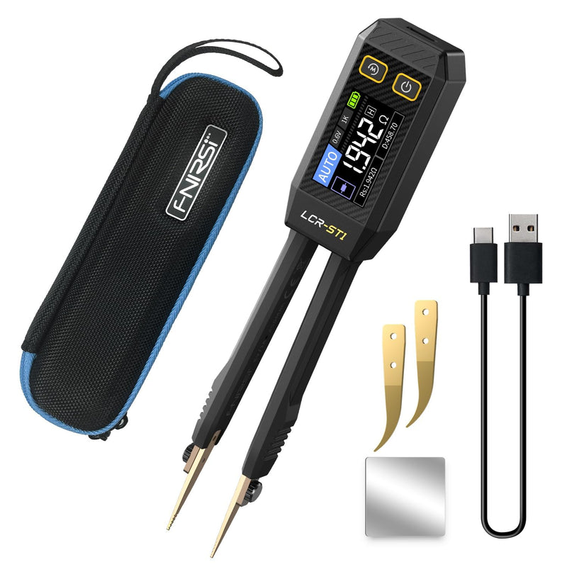 [Australia - AusPower] - LCR Measuring Tweezers 10 kHz, Intelligent SMD Mini Tester, Continuity Tester for Inductance of Capacity, Automatic Detection of Components, Electronic Component Analyzed 