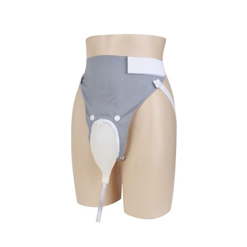 Outdoor Catheter for Men, Urinal Holder with Silicone Urinal Collector with 2 Catheter Bags for Urine (Elderly Men Grey) Elderly Men Grey