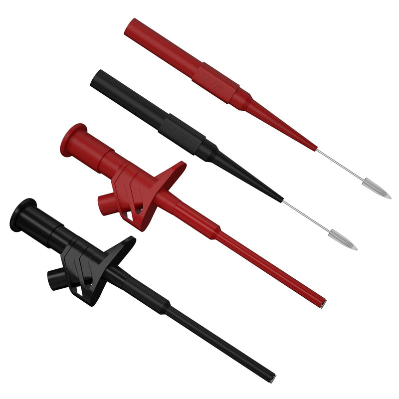 [Australia - AusPower] - Measuring Tips for Multimeter with 4 mm Banana Socket Multi Multimeter Cable Test Probe Removable Test Probe for Electrical Tests 1000 V/10 A Red Black with 2 Multimeter Measuring Tips 