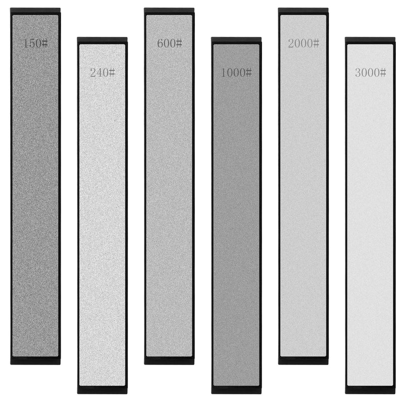 [Australia - AusPower] - Aolso Diamond Sharpening Stone, Set of 6, Diamond Whetstone, Chef's Knife Sharpening Set, Knife Sharpener Stone, for Scissor Knife Tools Outdoor from Coarse to Extra Fine 120/240/600/1000/2000/3000# 6 Pieces. 