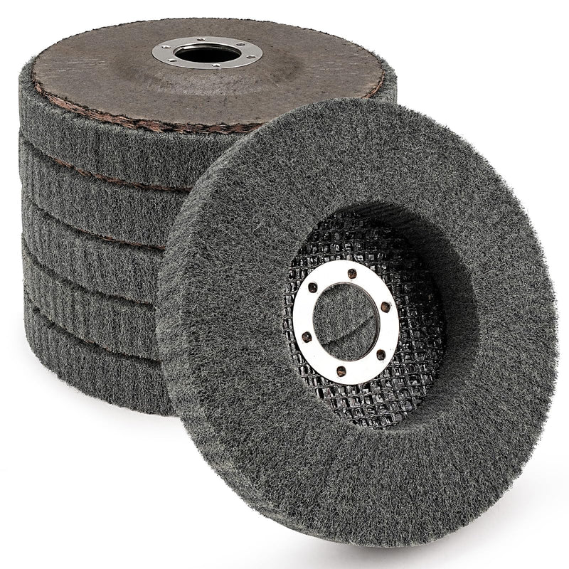 [Australia - AusPower] - SI FANG 12.5 x 2.2cm Nylon Fiber Slat Disc 6 Pack Grit 600 Polishing Wheel for Angle Grinder for Cleaning, Cleaning and Polishing 