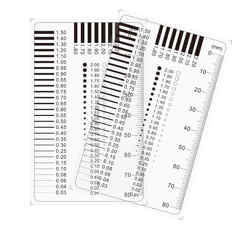 [Australia - AusPower] - Crack Ruler, Crack Width Ruler, Crack Width Gauge Set, Expert Scale Ruler, Ruler for Appraisers, Car Valuators and Craftsmen, High Precision, Easy to Use (Pack of 2) 