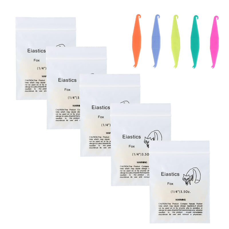 Pack of 500 Rubber Braces, Orthodontic Elastic, Orthodontic Latex Elastics, with 5 Pieces Placements, Suitable for Braces, Gaps and Crooked Teeth (Fox 1/4 Inch)