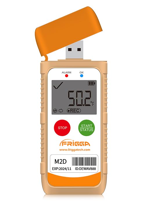 Frigga M2D Reusable Temperature Data Logger USB Digital Temperature Recorder 14400 Points High Precision Thermometer Logger PDF CSV Report (Pack of 1)