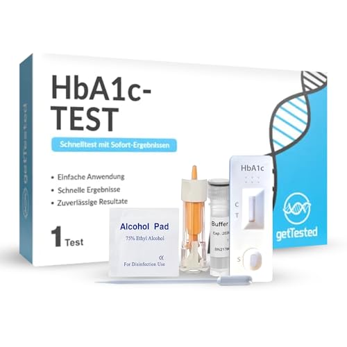 GetTested HbA1c Diabetes Rapid Test | Blood-based evaluation of HbA1c markers, qualitative interpretation according to instructions