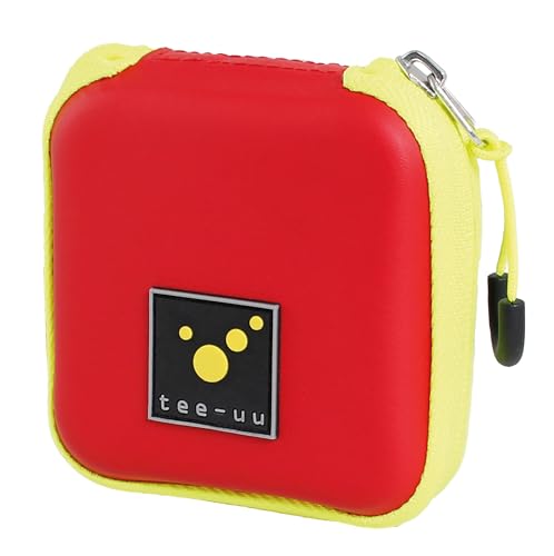 tee-uu Ampusafe Small | Red | Compact Ampoule with 8 Slots | Very compact, flat design: only 10 x 2.7 x 10 cm, made of shock-resistant EVA hard foam, zip, Velcro fleece outside