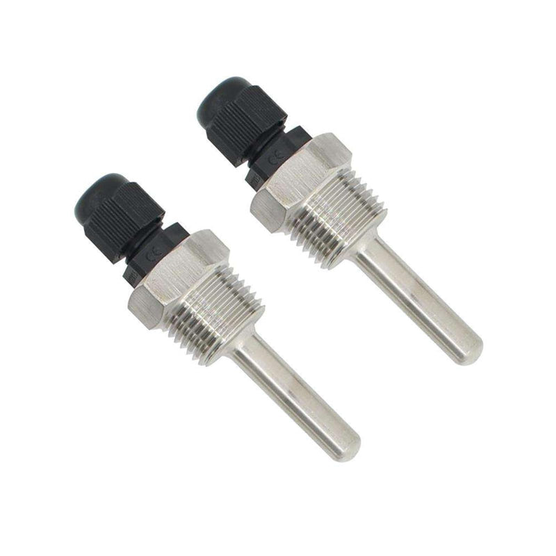 2 x 50 mm immersion sleeve G1/2 inch thread for temperature sensor, immersion sleeves temperature sensor, stainless steel immersion sleeves, immersion protection tubes for thermocouples, protective tube for temperature sensor