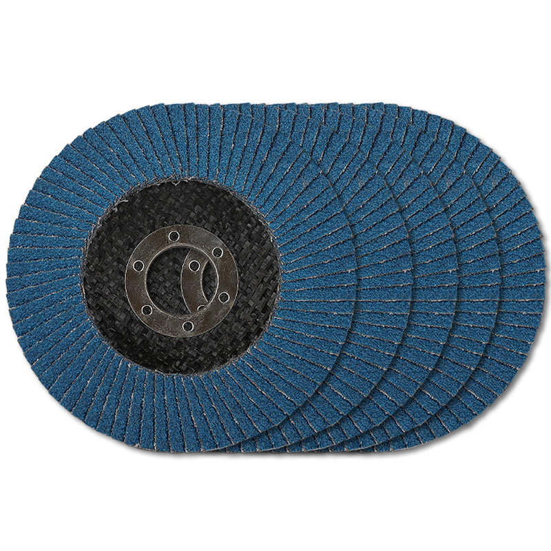 [Australia - AusPower] - ZPARNO 5 Disques Abrasifs à Slats Diameter 125 mm x 22.2 mm Grain 80 Disque à Poncer Compatible Meuleuses Angulaires Disques à Meuler for Enlever Ebavure, Polissage, Blue 