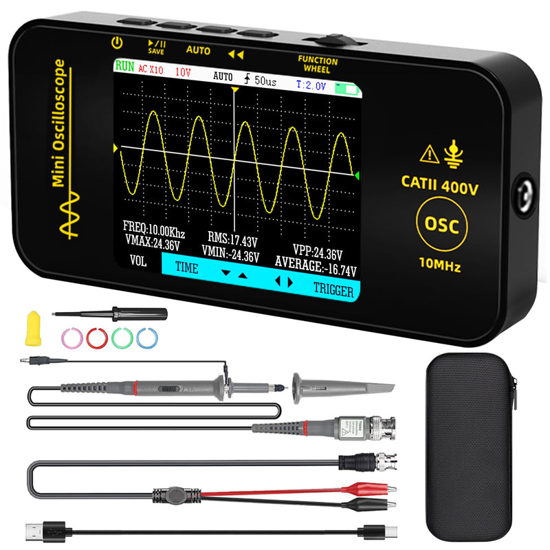 [Australia - AusPower] - Bside Handheld Oscilloscope 3.2 Inch TFT Display Portable Digital Oscilloscopes 10 MHz Bandwidth Automotive Oscilloscope 48 MSa/s Sampling Rate Trigger Function Auto/Nomal/Single 