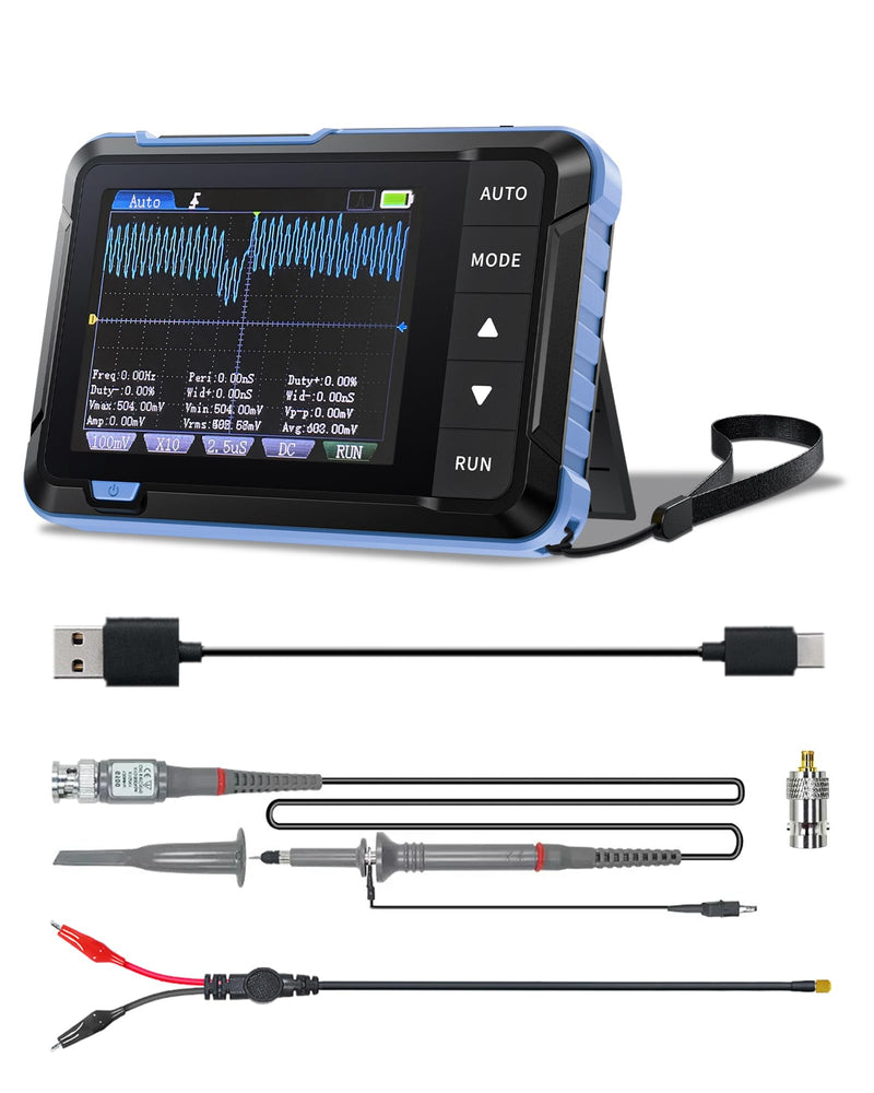 [Australia - AusPower] - DSO153 Oscilloscope, Portable Car Oscilloscope, 5MS/s High Sample Rate, 1M Bandwidth, Digital Handheld Oscilloscope with 0-10KHz Signal Generator, 14 Waveforms, Automatic Shut-Off, P6100 Probe Head DSO153 